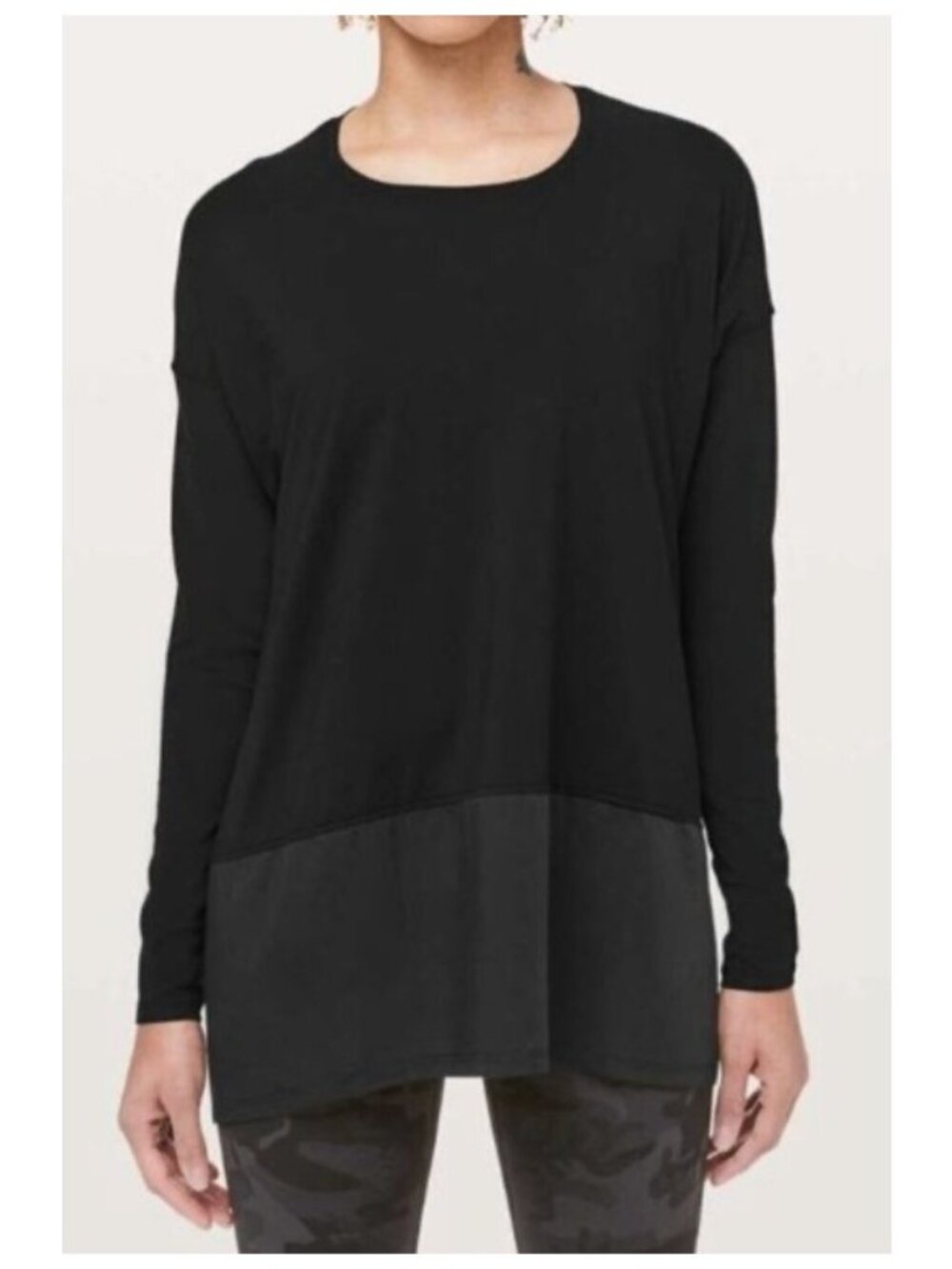 Lululemon Ease of Mind Long Sleeve Shirt‎ Womens 4 Black Drapey